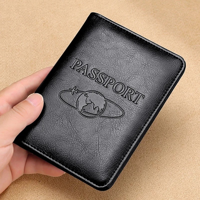 Travel Accessories Wallet - Unisexowa skórzana okładka na paszport RFID