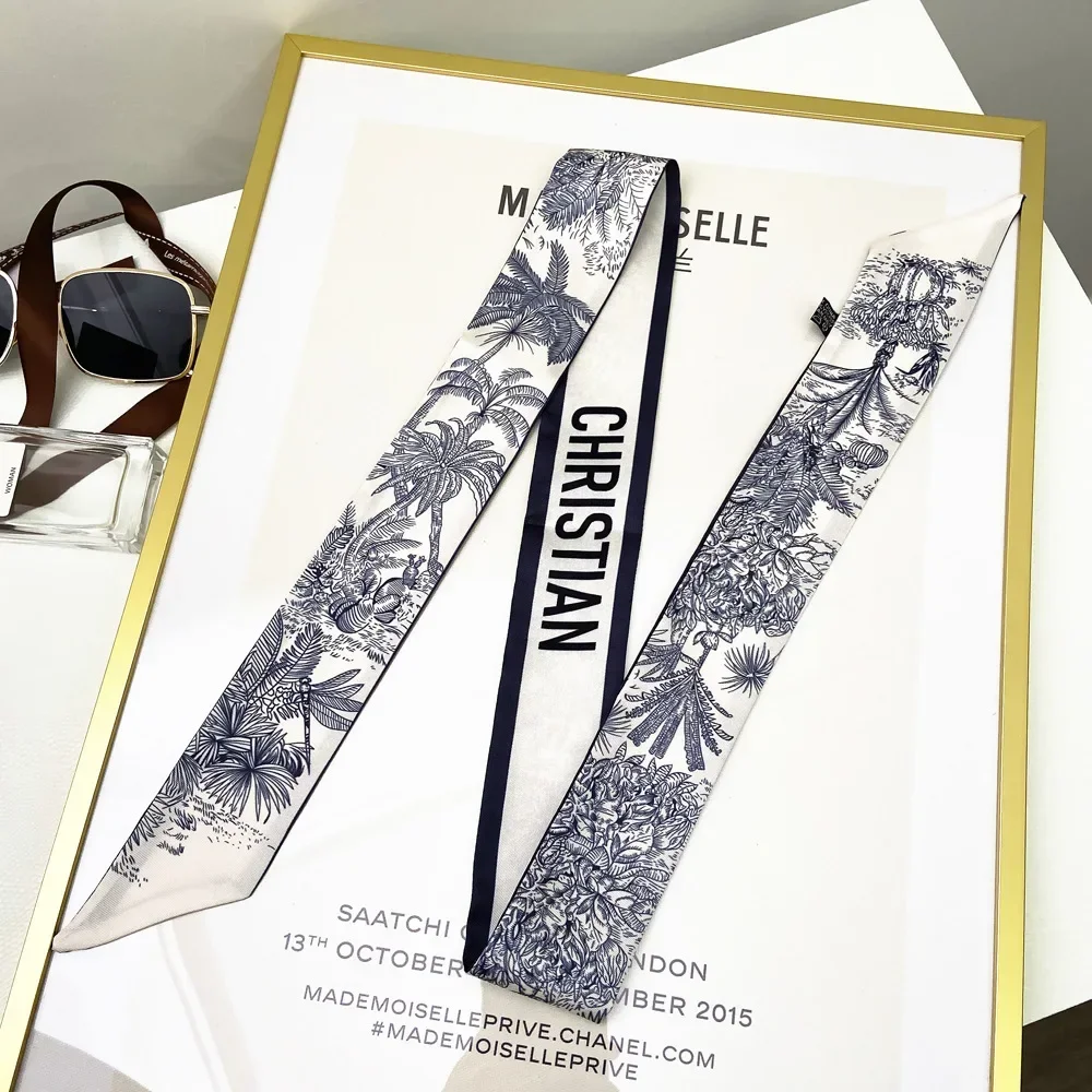 Travel Accessories Neck - Długi szal z wstążki, jedwabna bandana
