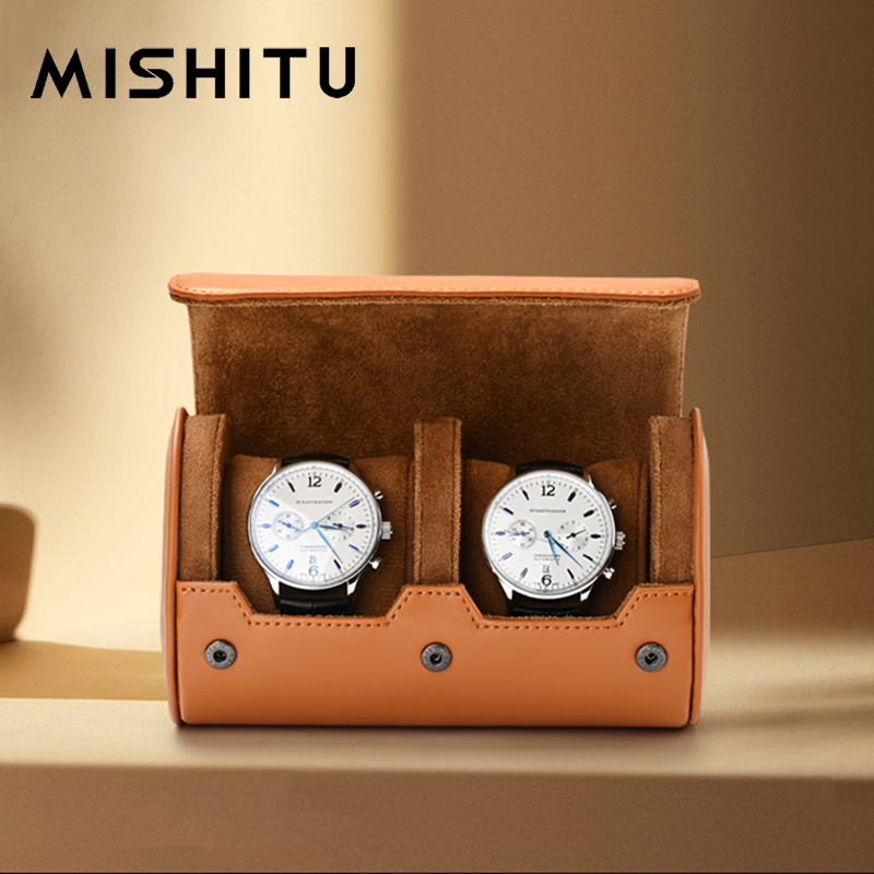 Travel Accessories Bag For Men - MISHITU 1/2/3-Slot Watch Storage Roll Travel