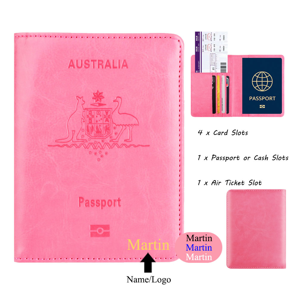 Travel Accessories Wallet - Spersonalizowana nazwa Australia RFID blokująca skóra