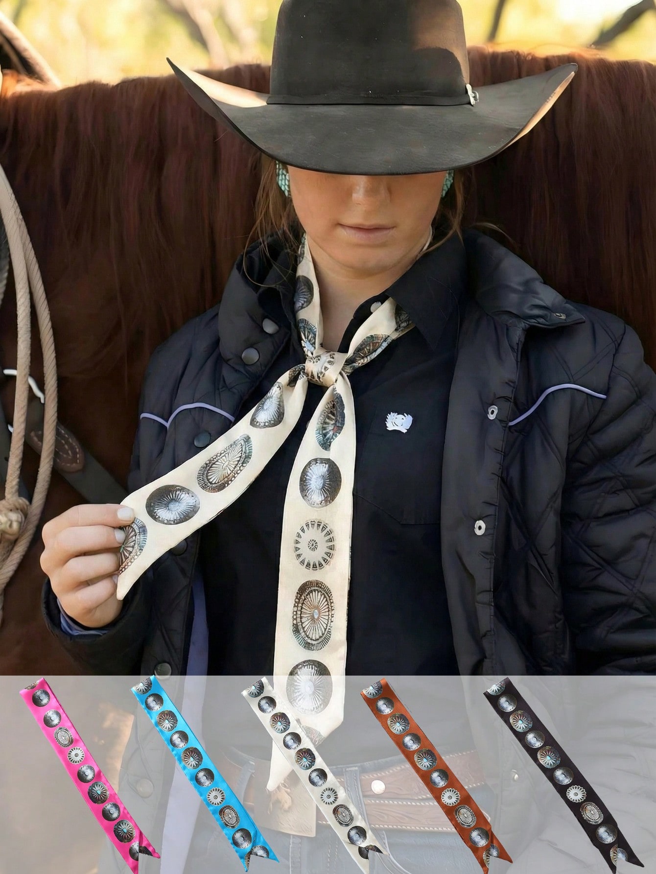 Travel Accessories Neck - 1 szt. Szalik/opaska w stylu kowbojskim,