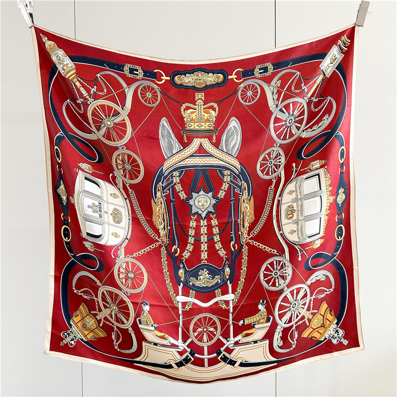 Travel Accessories Bag For Women - Miękka jedwabna apaszka damska 12MM 90CM