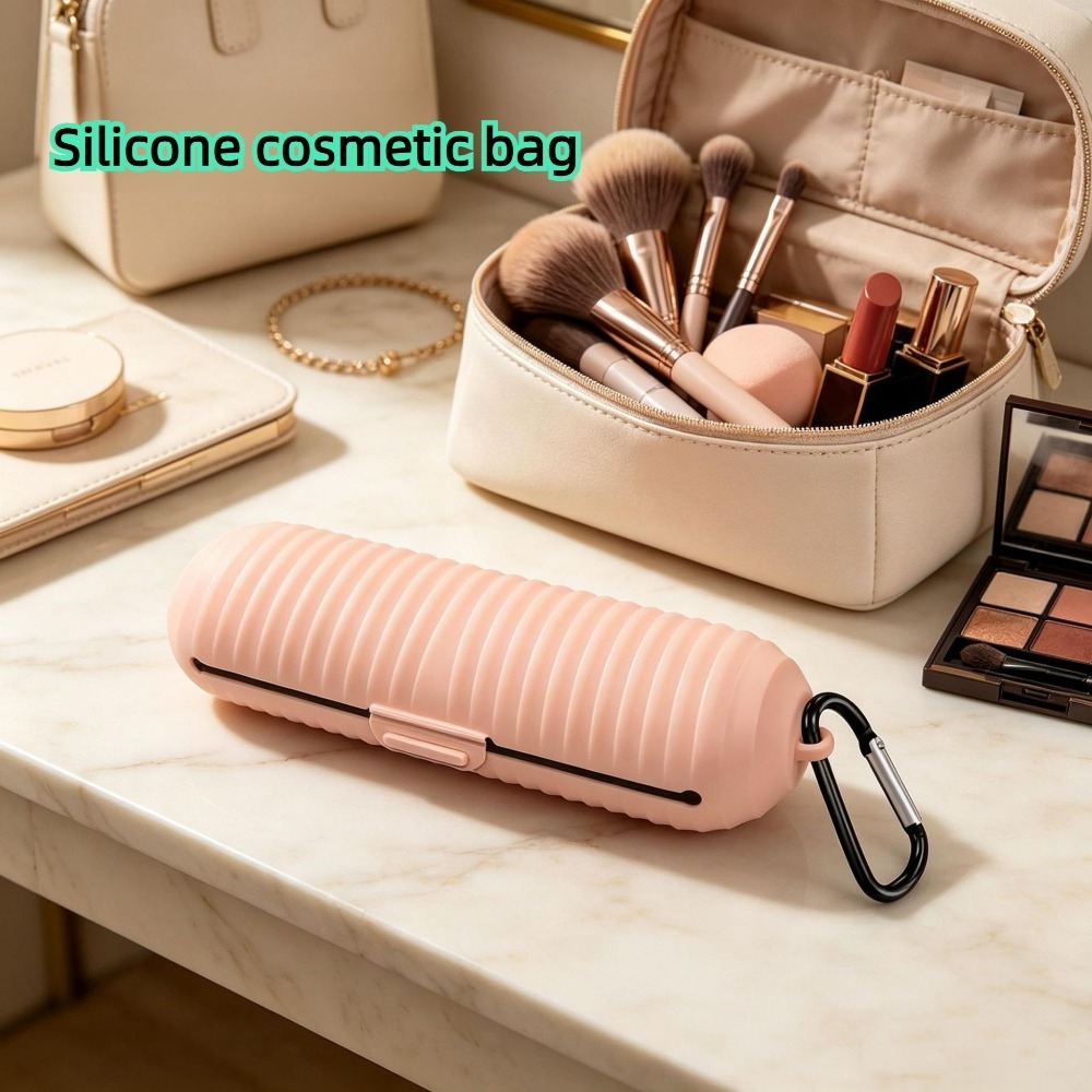Travel Accessories Organizer Case - Przenośny silikonowy futerał na pędzle do