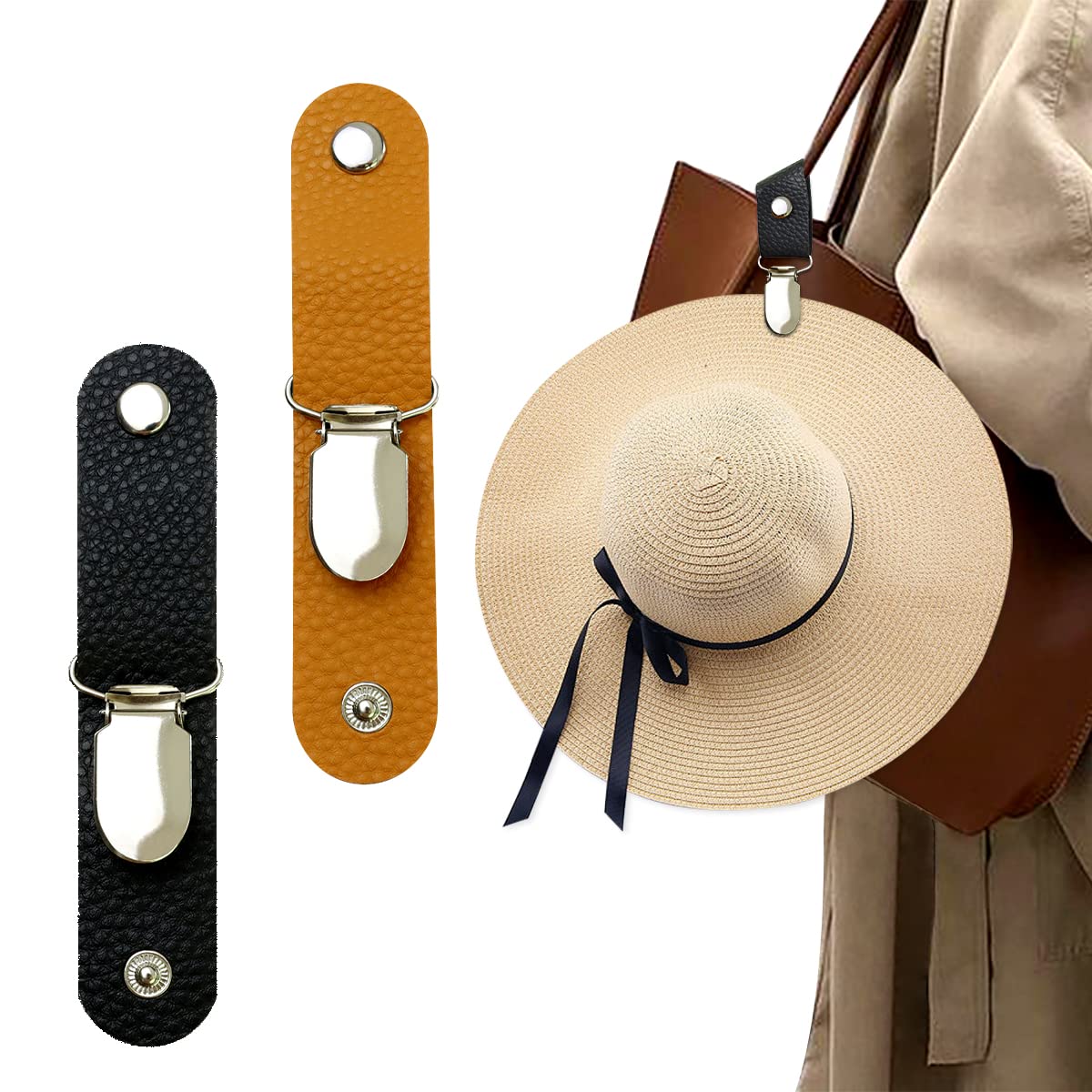 Travel Accessories Bag For Men - Klips do kapelusza ze skóry PU