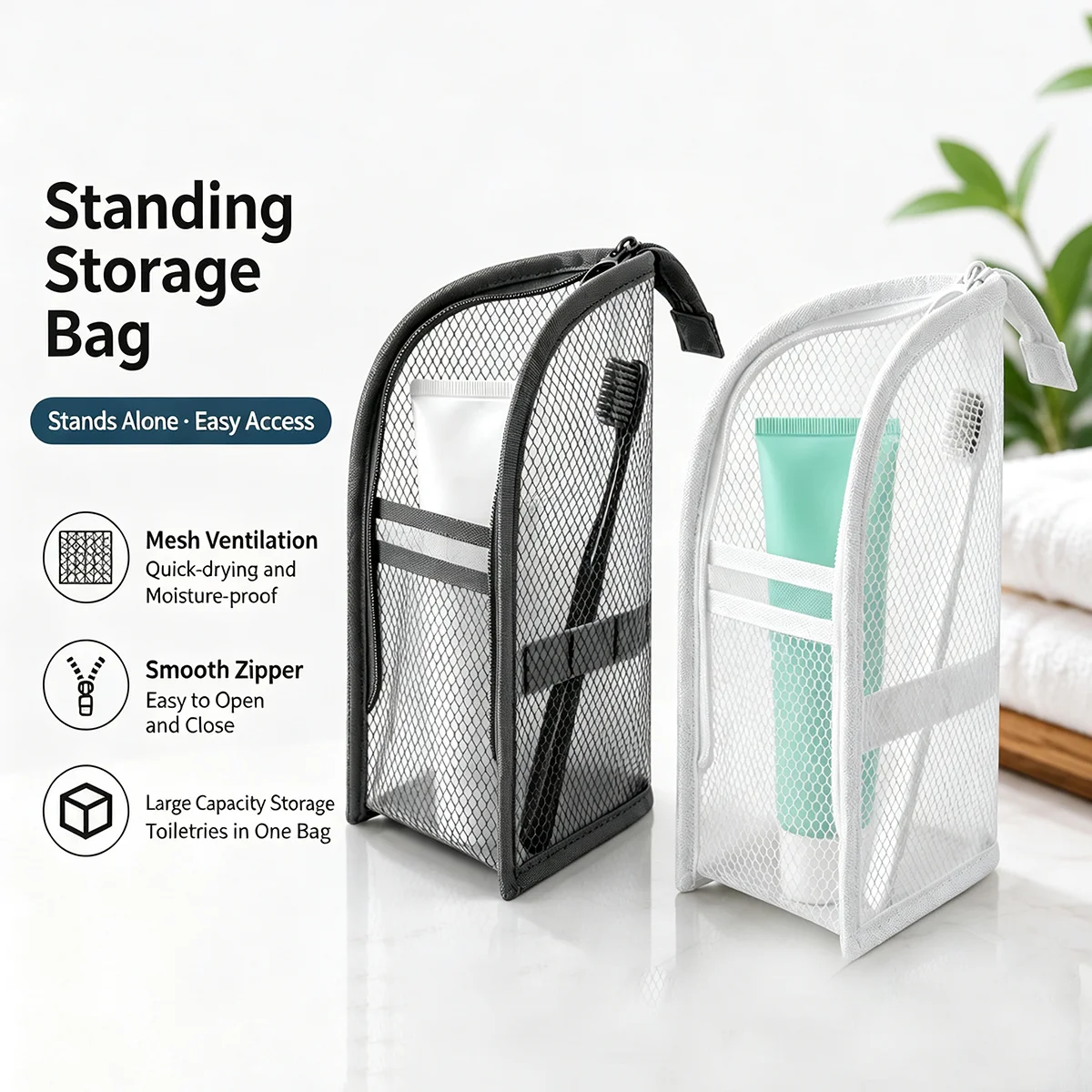 Stojąca kosmetyczka z siatki n – Travel Accessories Organizer Case recenzja i cena